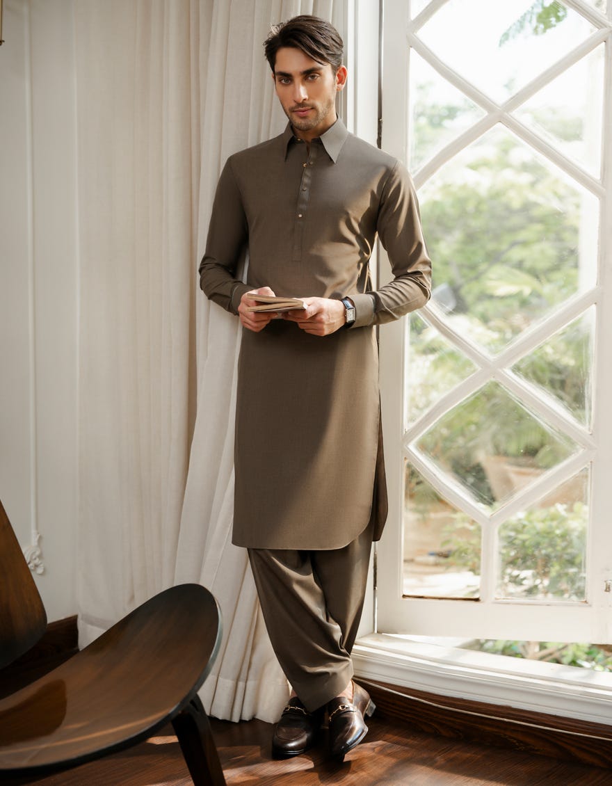 MEHNDI GREEN EXCLUSIVE KAMEEZ SHALWAR
