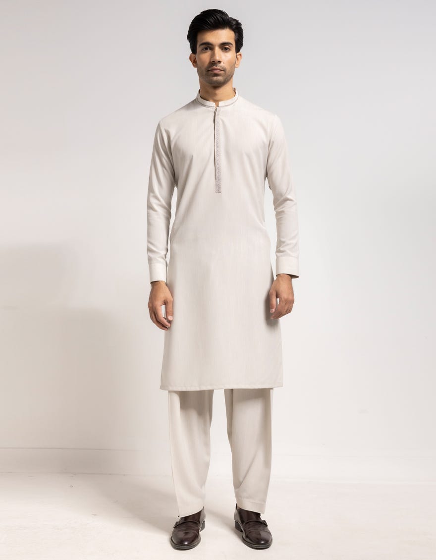 PEARL WHITE FORMAL KAMEEZ SHALWAR