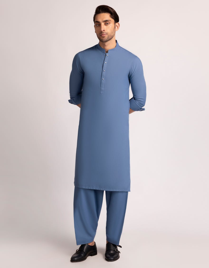 BLUE CASUAL KAMEEZ SHALWAR