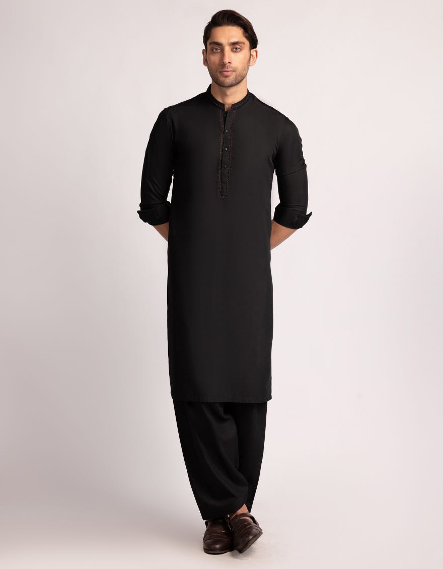 BLACK BLENDED FORMAL KAMEEZ SHALWAR