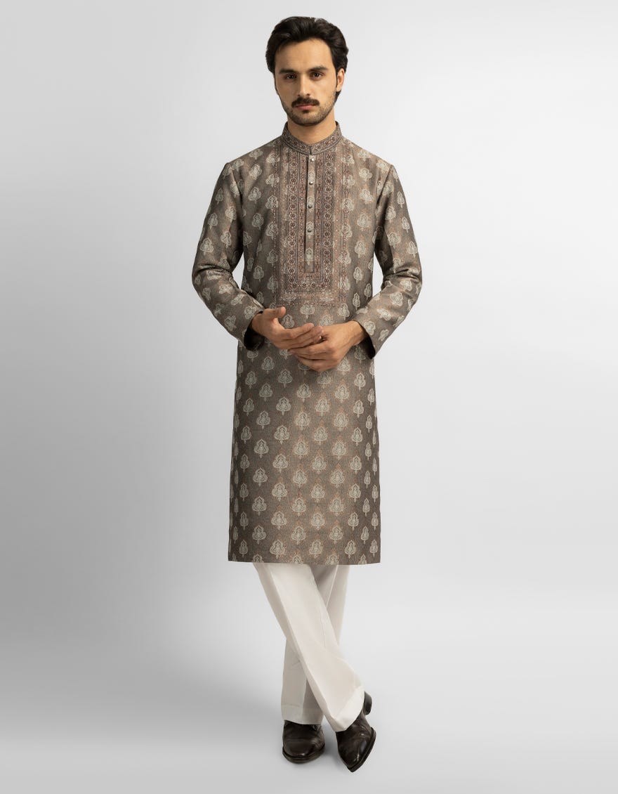 SILVER FORMAL KURTA
