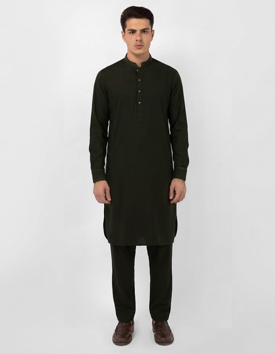 BOTTLE GREEN EXCLUSIVE KAMEEZ SHALWAR