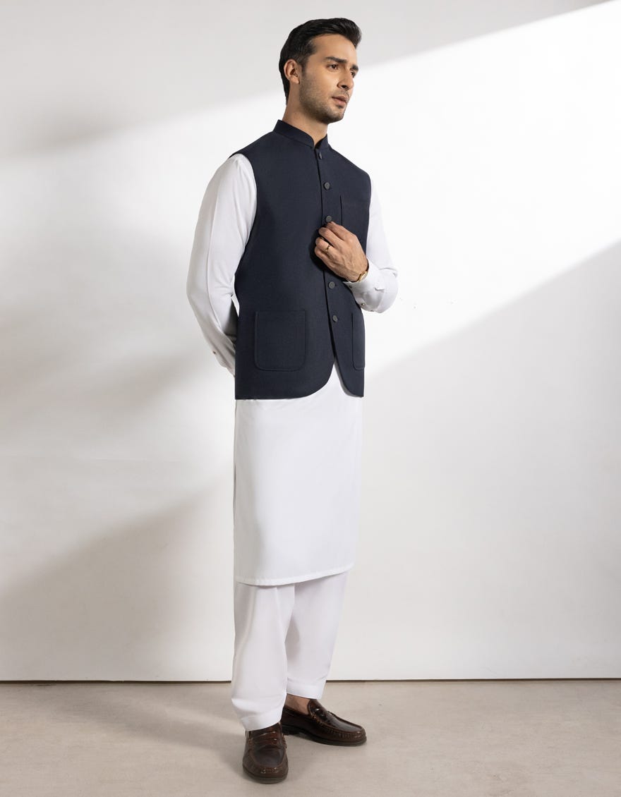 NAVY BLUE SUITING WAISTCOAT