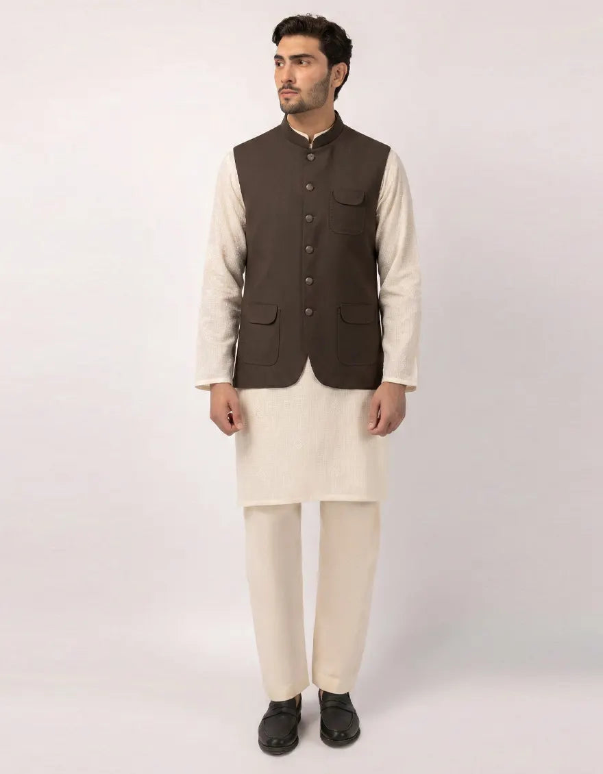 DARK BROWN SUITING WAISTCOAT