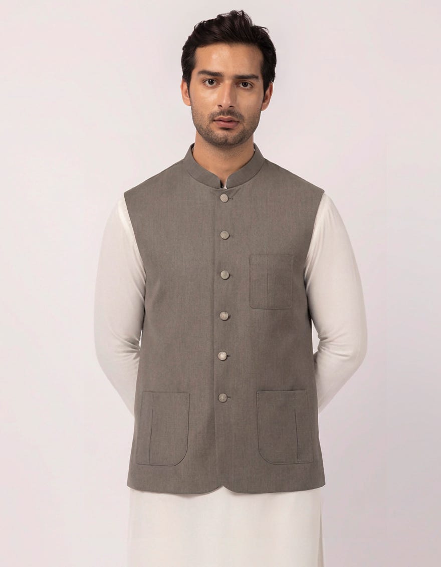 GREY SUITING WAISTCOAT