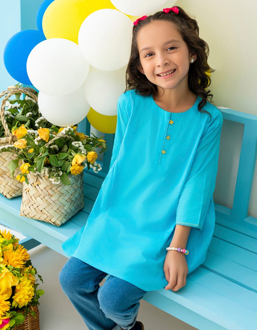 SKY BLUE KHADDAR KURTA