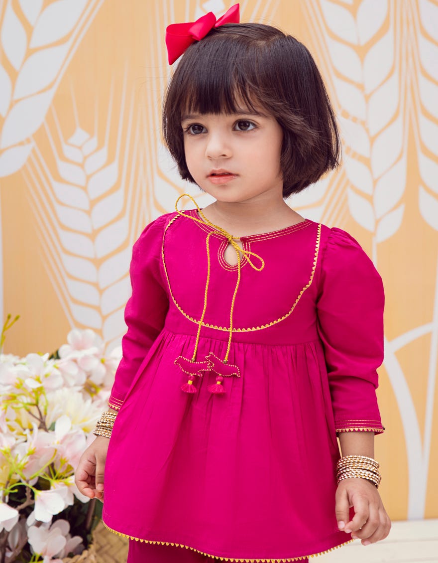 PINK DYED KHADDAR INFANT 2PC | JGKL-W-JK2-23-5644