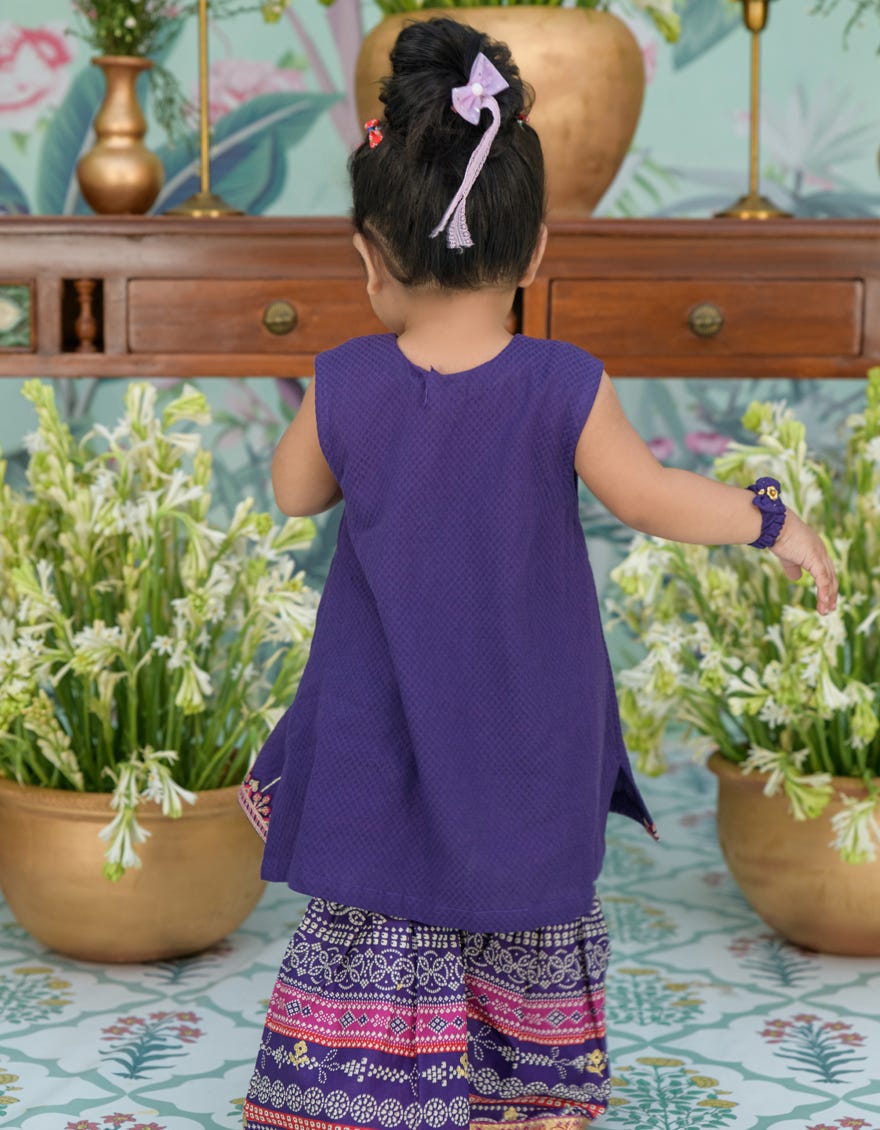 PURPLE DOBBY EMBROIDERED 2PC STITCHED