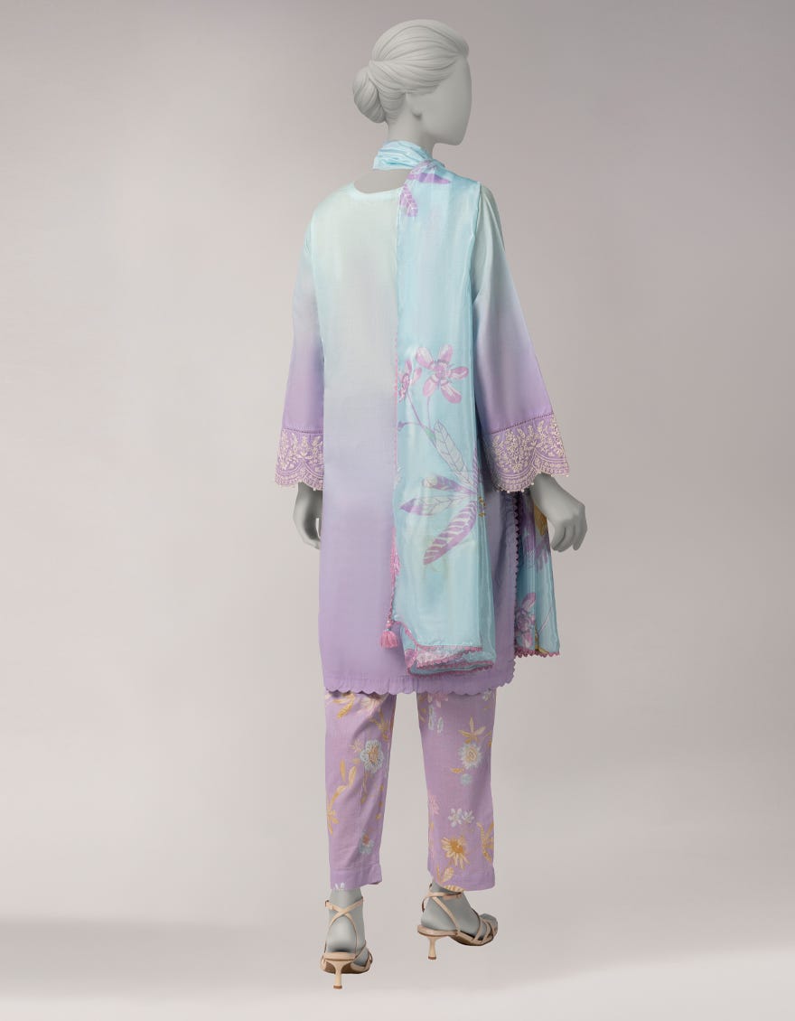 MULTICOLOR LAWN SCHIFFLI 3PC STITCHED