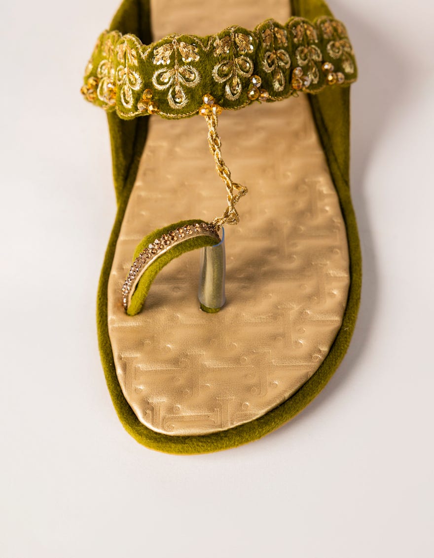 GREEN SUEDE CHAPPAL