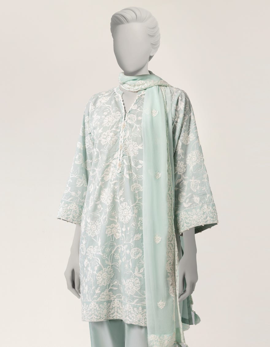 GREEN LAWN EMBROIDERED STITCHED 3PC