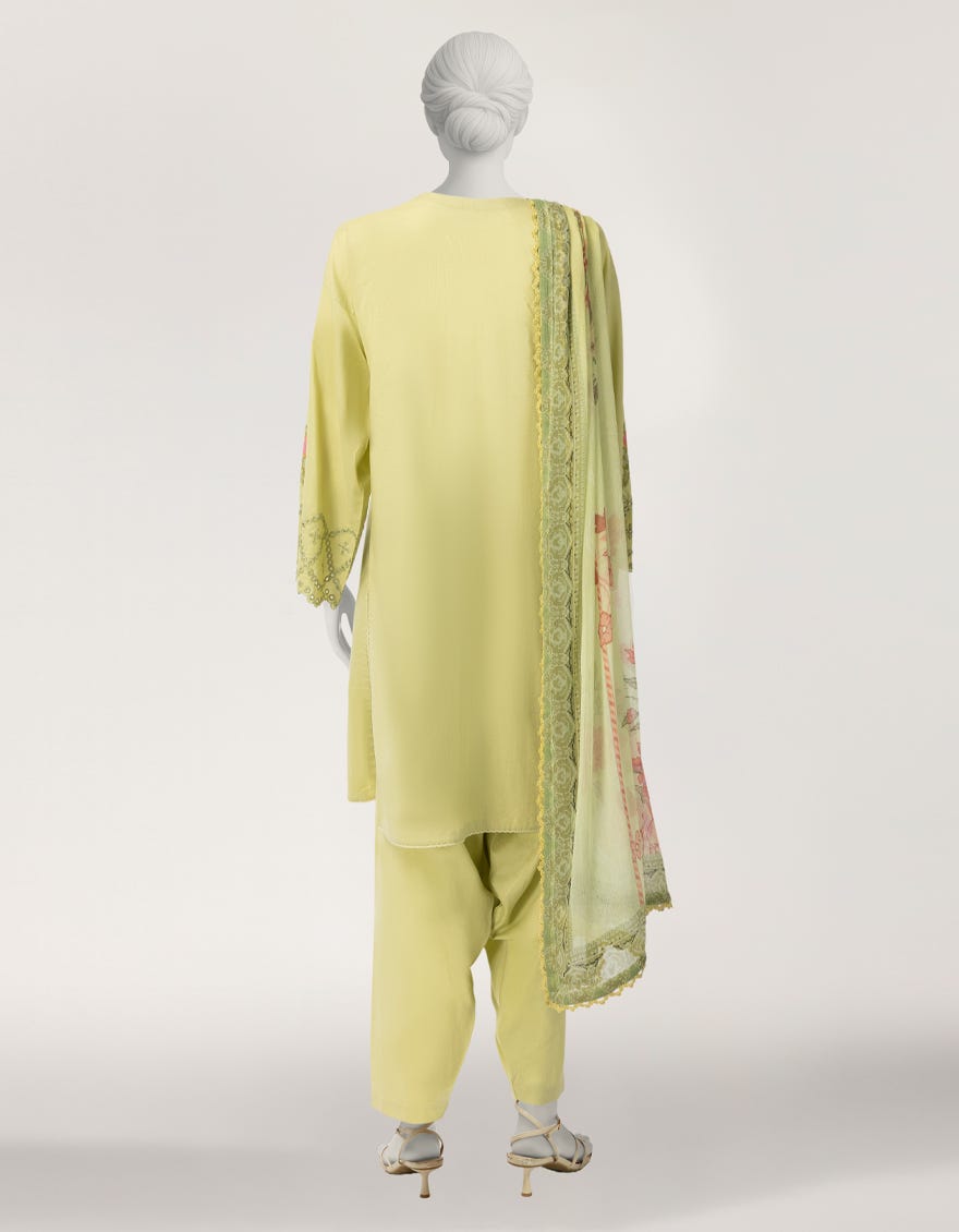 GREEN LAWN EMBROIDERED STITCHED 3PC