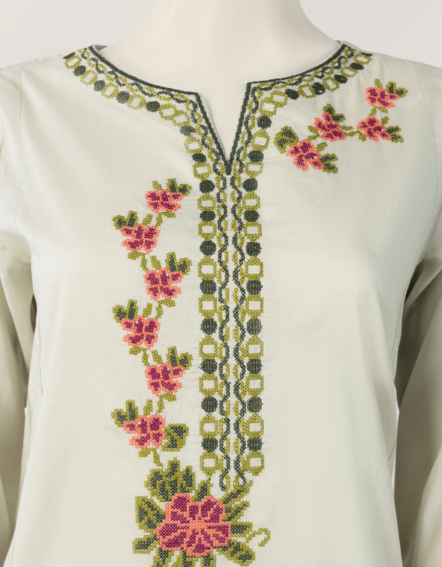 GREEN LAWN EMBROIDERED STITCHED 3PC