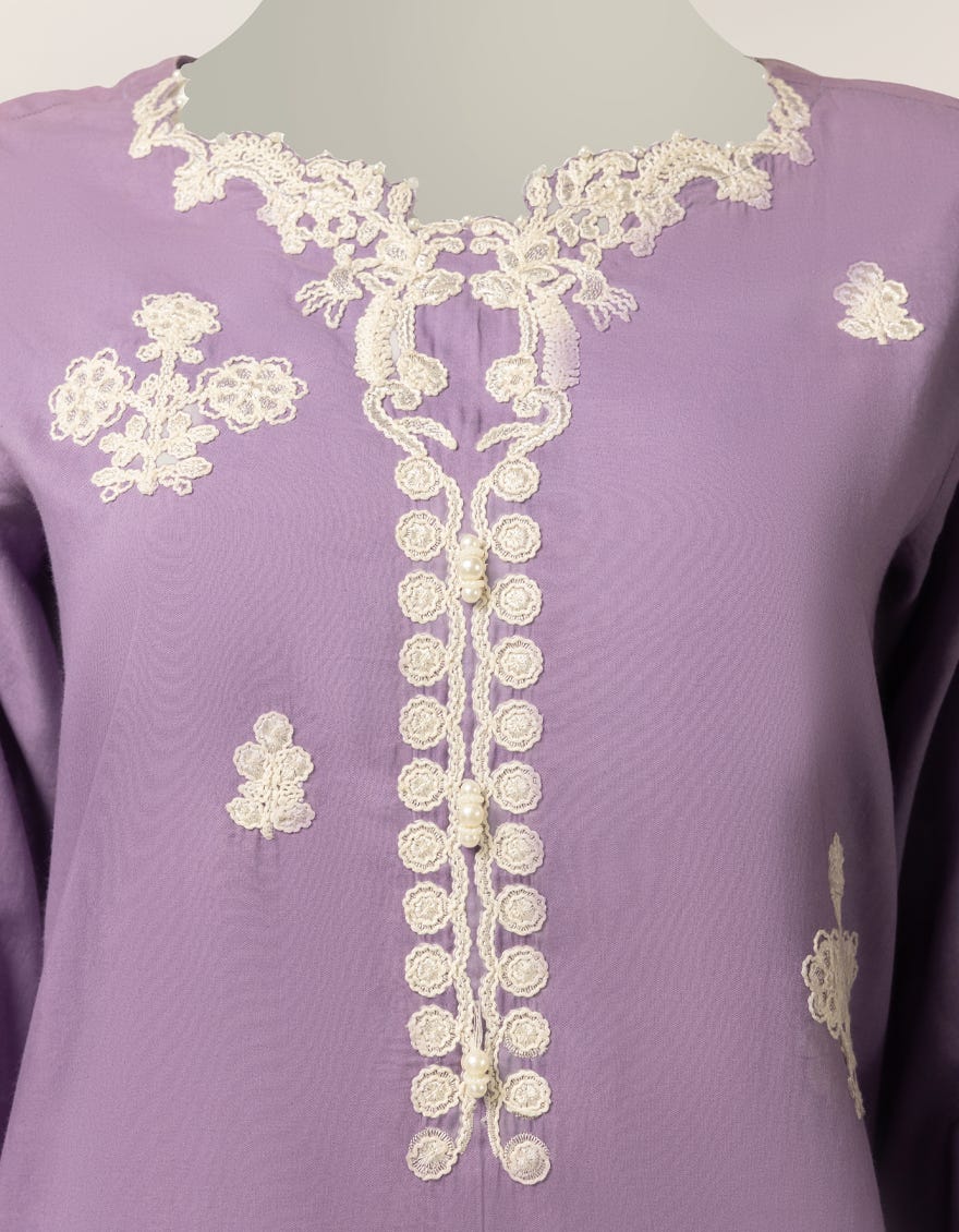 PURPLE LAWN EMBROIDERED STITCHED 3PC