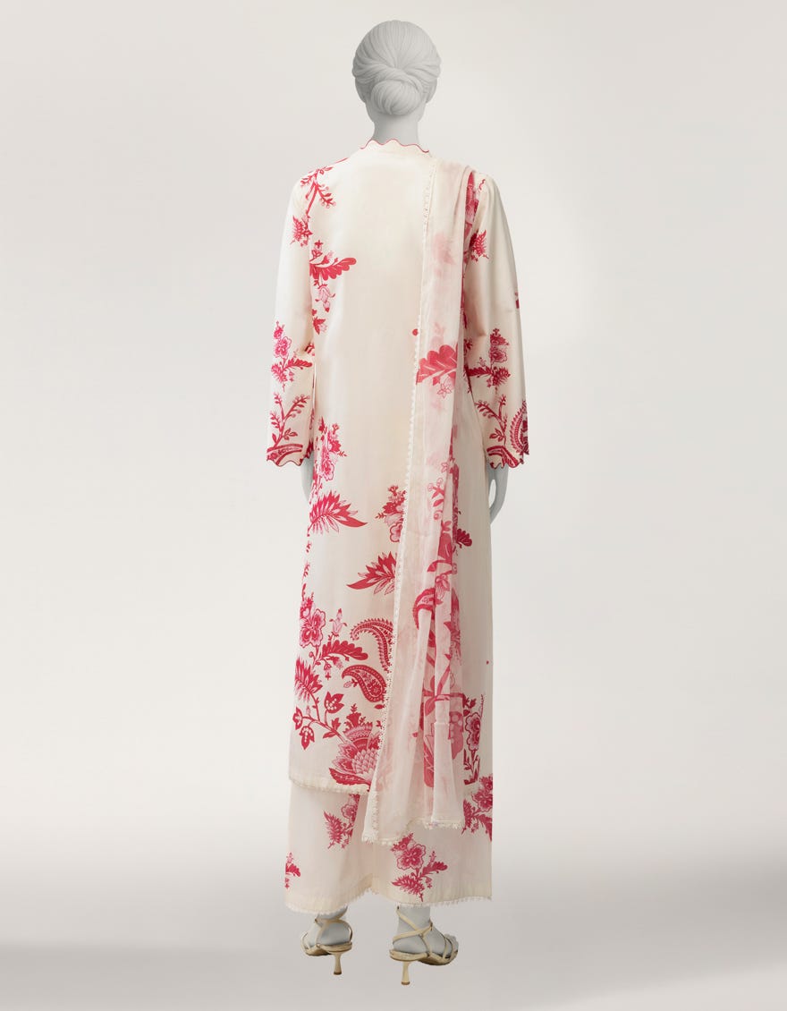 OFF WHITE LAWN PRINTED STITCHED 3PC