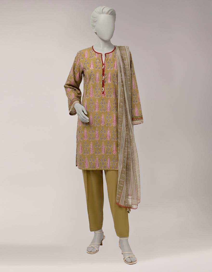 MULTICOLOR LAWN PRINTED UNSTITCHED 3PC