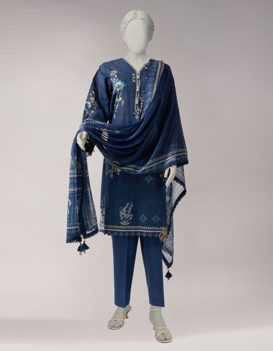 MULTICOLOR LAWN PRINTED UNSTITCHED 3PC