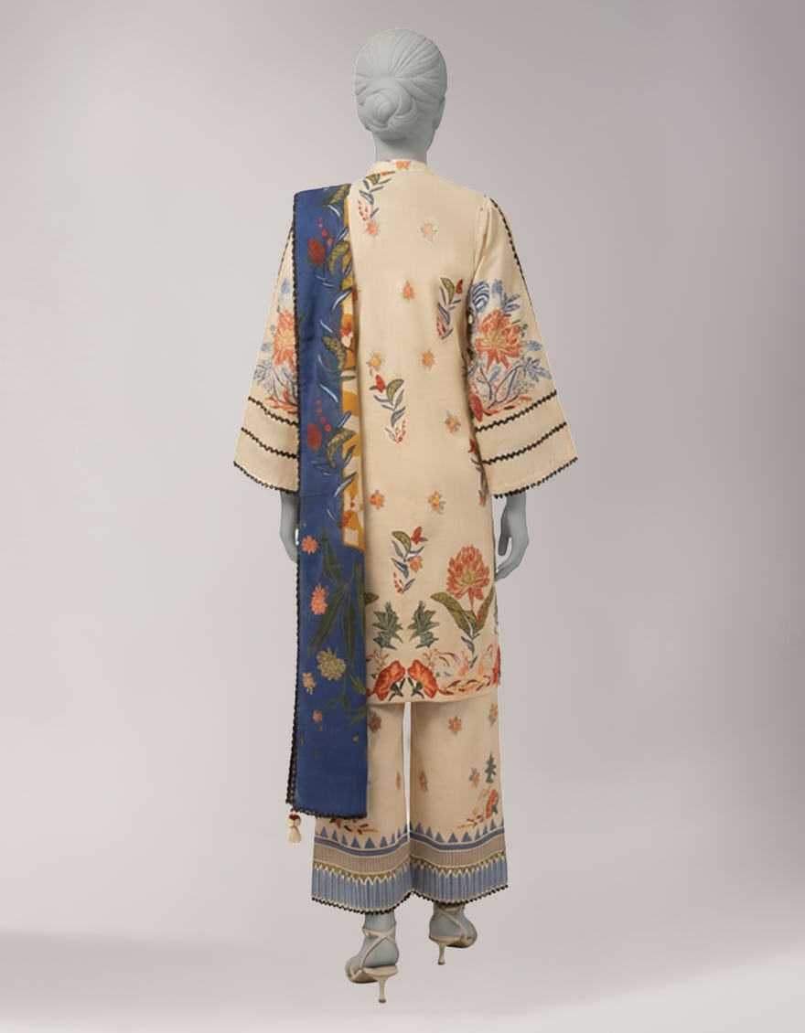 MULTICOLOR LAWN DIGITAL PRINTED UNSTITCHED 3PC