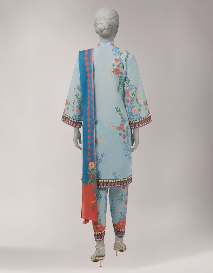 MULTICOLOR LAWN DIGITAL PRINTED UNSTITCHED 3PC