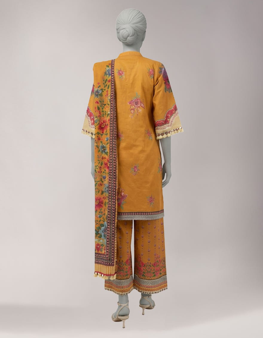 MULTICOLOR LAWN DIGITAL PRINTED UNSTITCHED 3PC