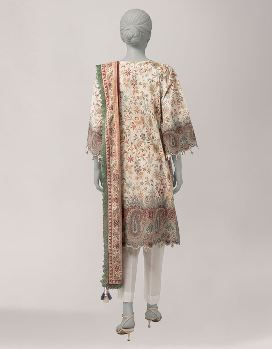 MULTICOLOR LAWN EMBROIDERED UNSTITCHED 3PC