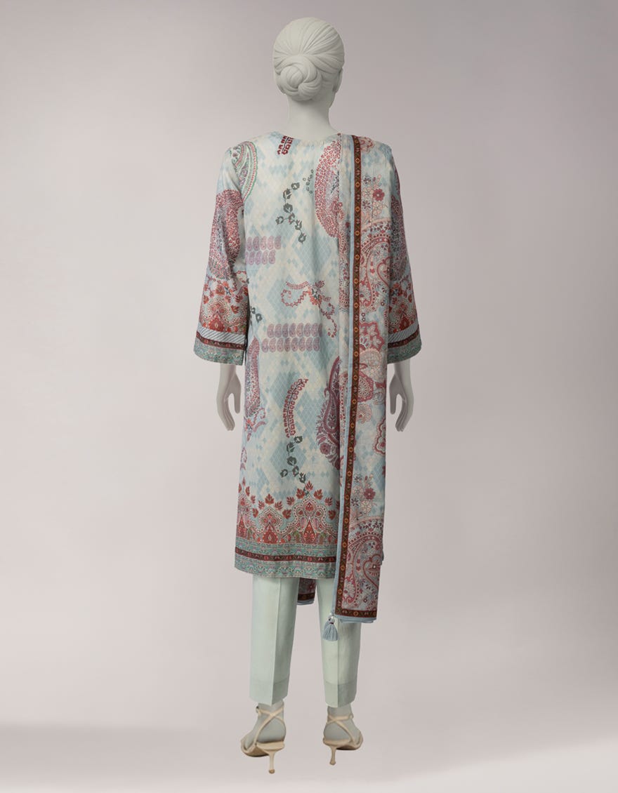 MULTICOLOR LAWN EMBROIDERED UNSTITCHED 3PC