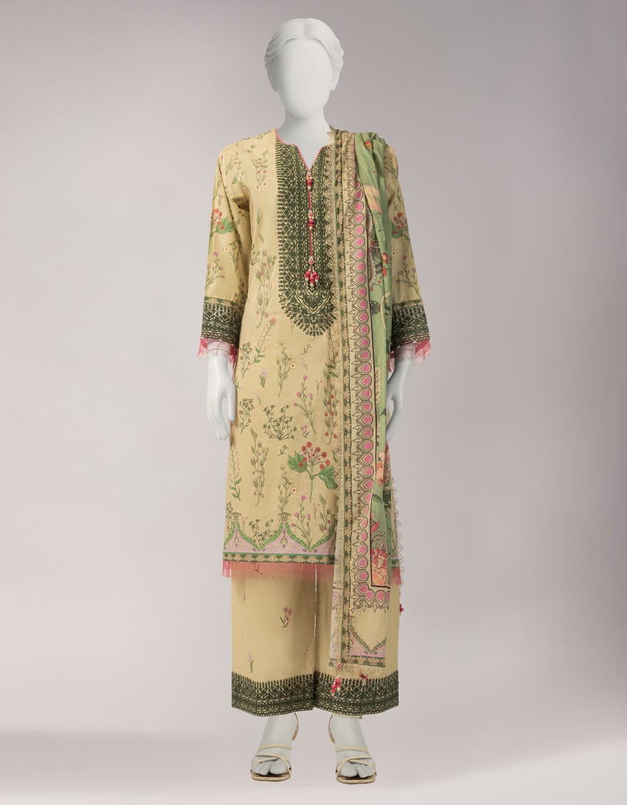 MULTICOLOR LAWN EMBROIDERED UNSTITCHED 3PC