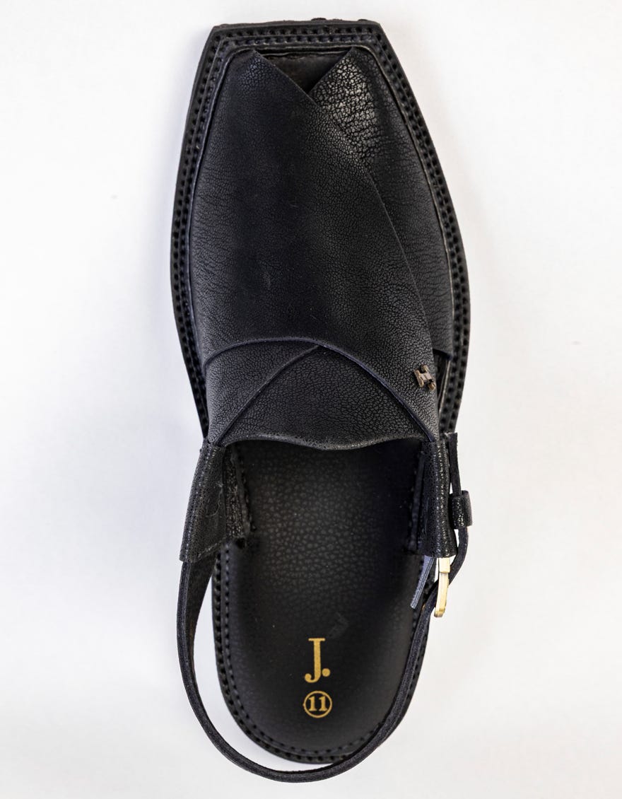 MATT BLACK TRENDY PESHAWARI SANDALS