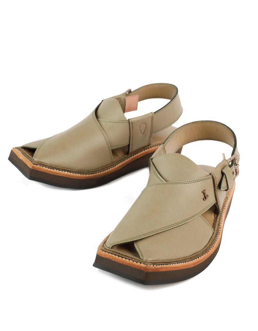 PISTACHIO GREEN KAPTAAN SANDALS