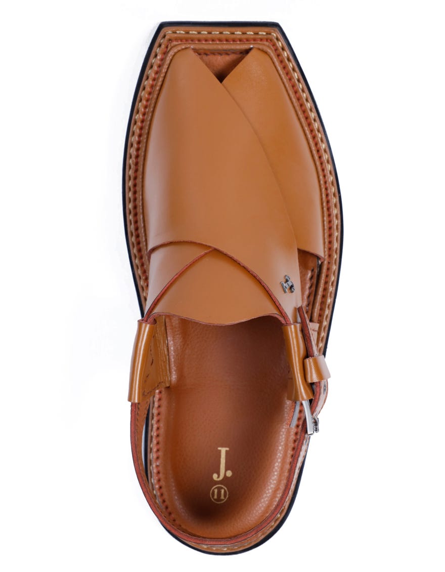 CAMEL BROWN PLAIN PESHAWARI SANDALS