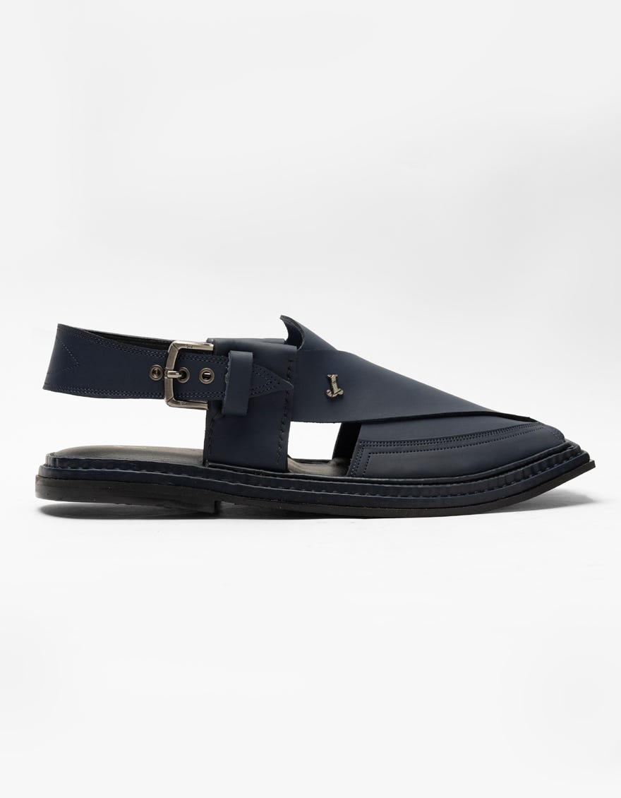 BLUE PLAIN PESHAWARI SANDALS