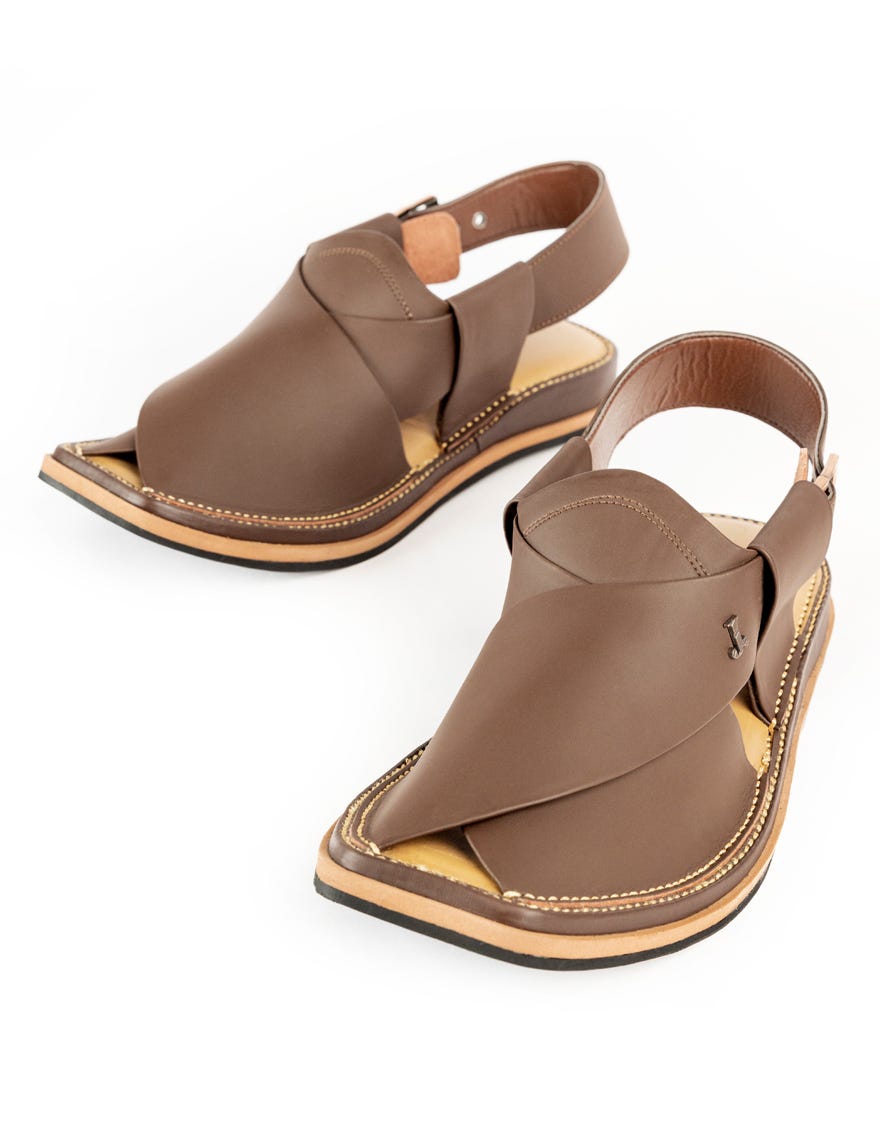 CHOCOLATE BROWN HIGH CHROME PESHAWARI SANDALS