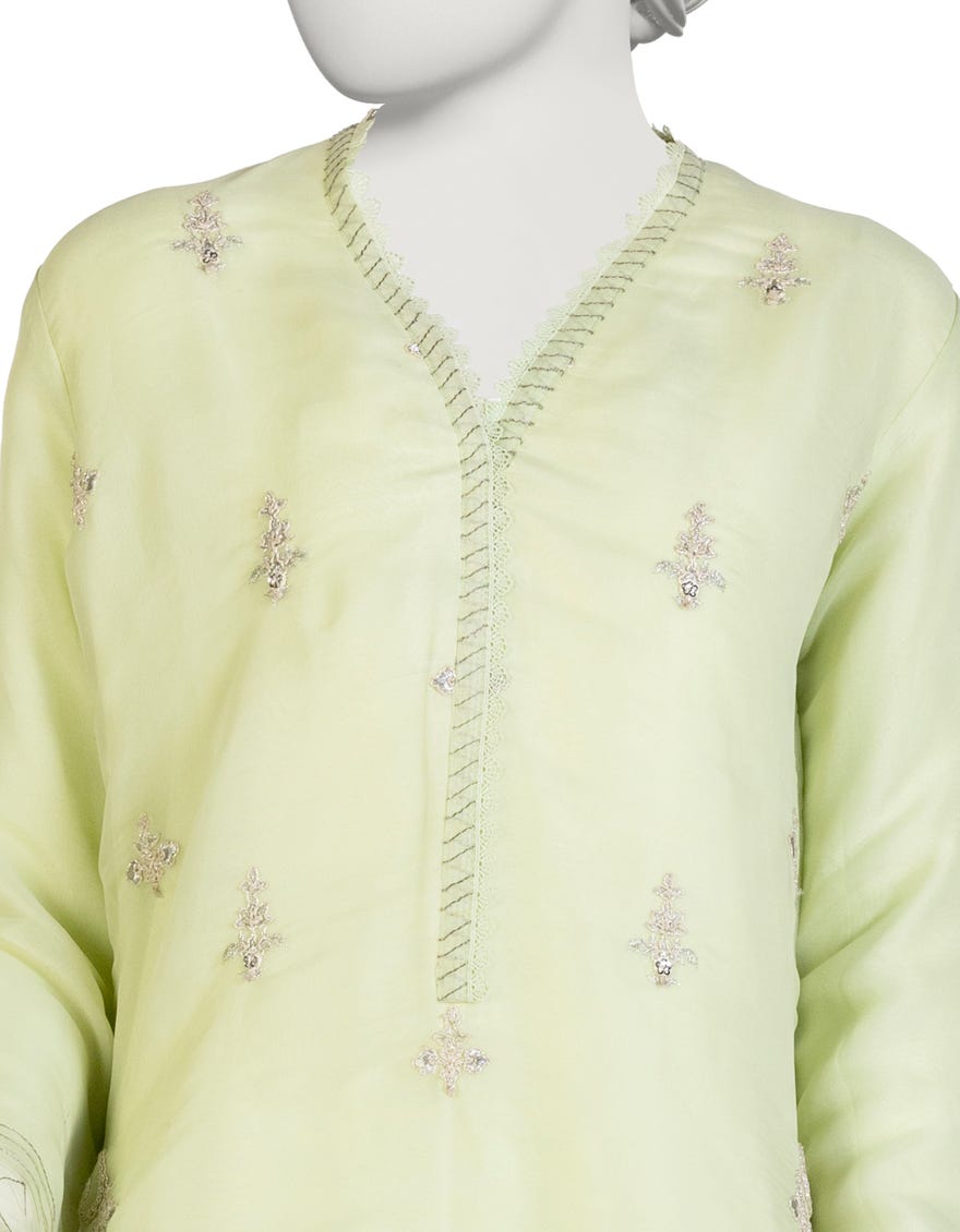 GREEN SILK KURTA