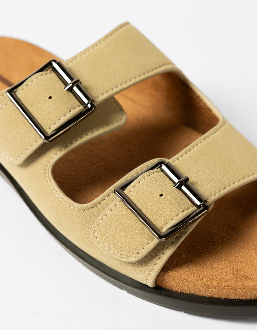 MUTE MINT SUEDE BRIDGE SLIDES