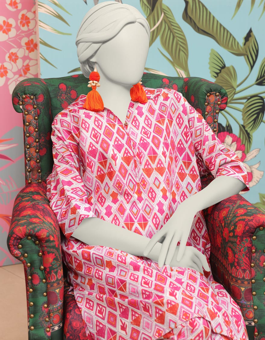PINK LAWN KURTI | JJLK-S-JSS-24-306