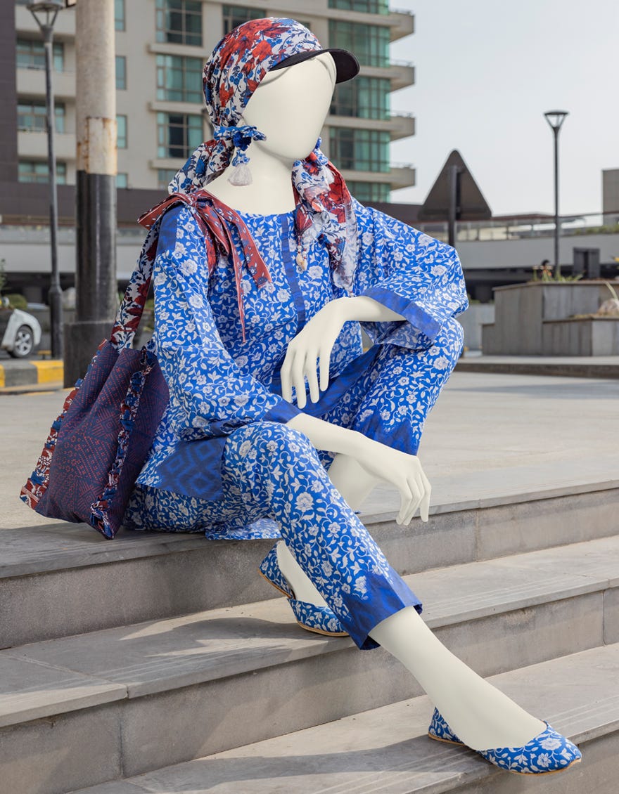 BLUE LAWN KURTI | JJLK-S-JSS-24-374