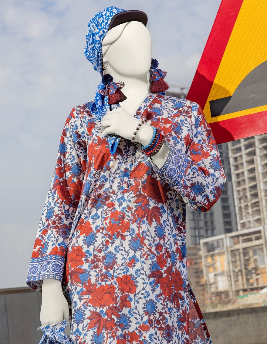 MULTICOLOR LAWN KURTI | JJLK-S-JSS-24-375