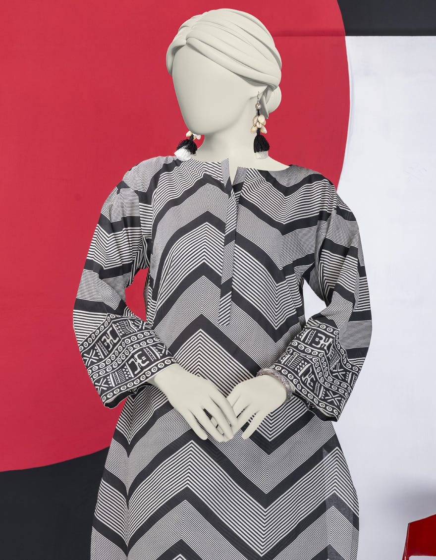 BLACK LAWN KURTI | JJLK-S-JSS-24-452