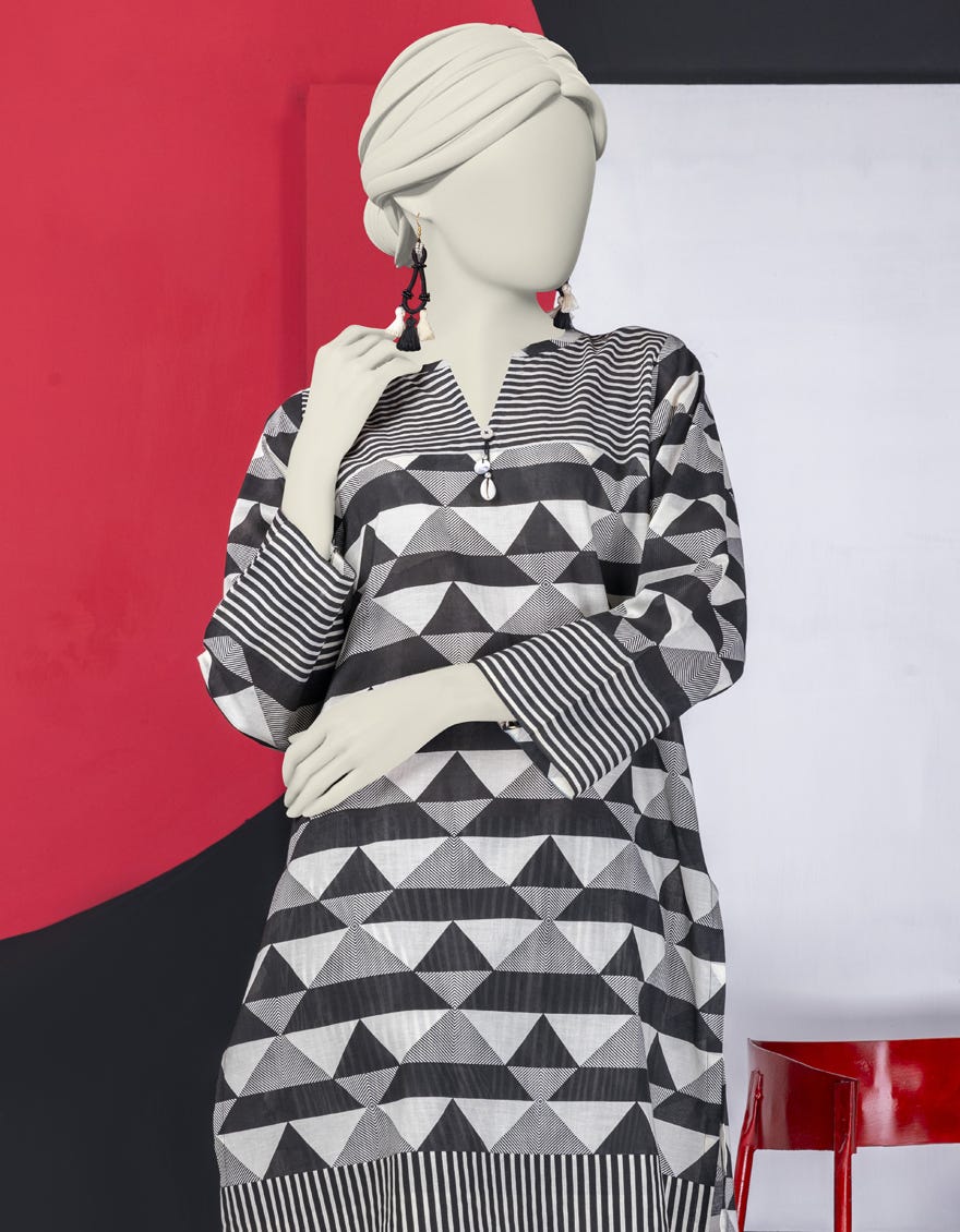 BLACK LAWN KURTI | JJLK-S-JSS-24-456