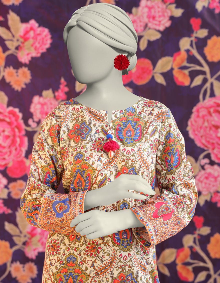 MULTICOLOR LAWN PRINTED KURTA