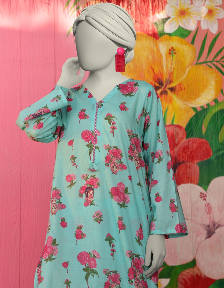GREEN LAWN PRINTED KURTA