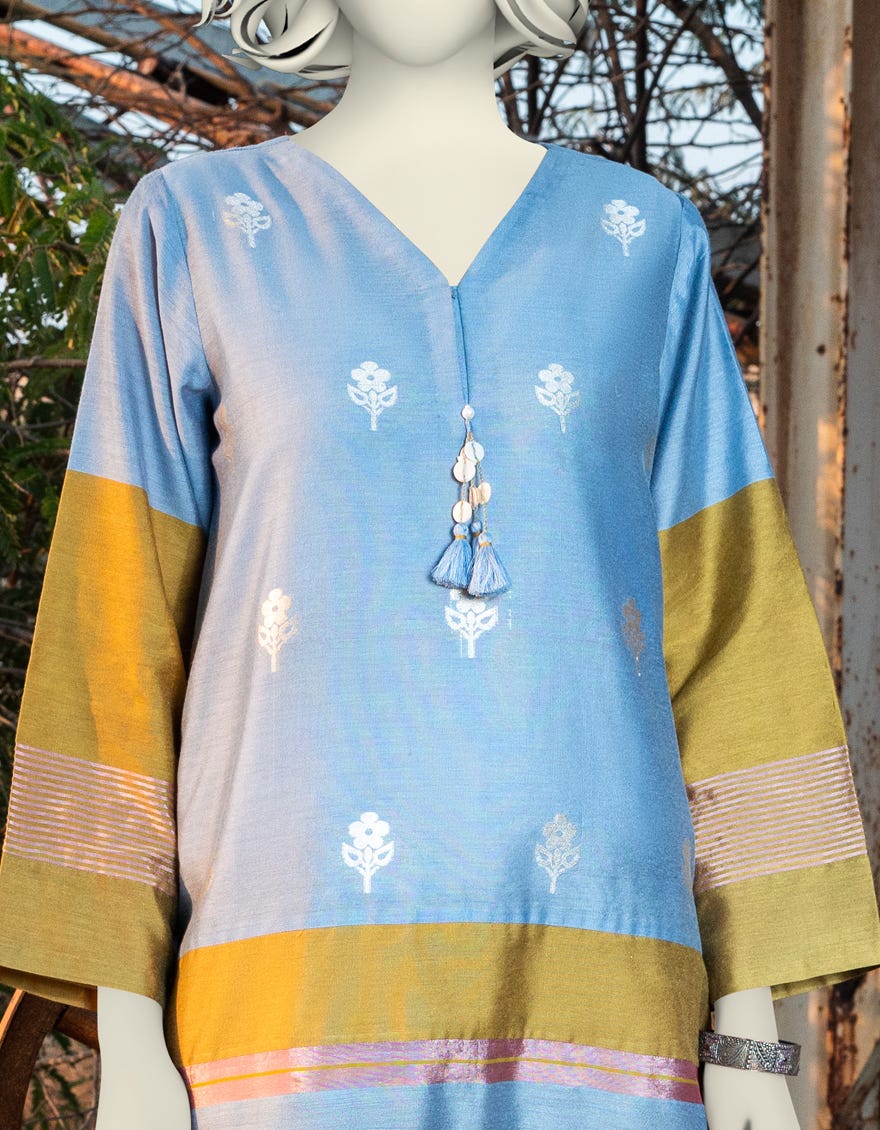 BLUE KHADDI DYED KURTA