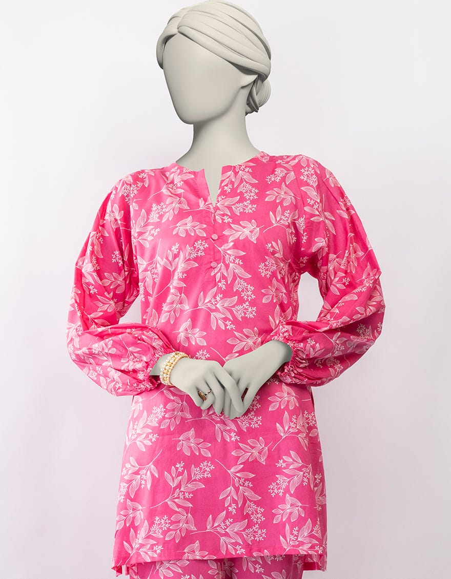 PINK LAWN PRINTED KURTA