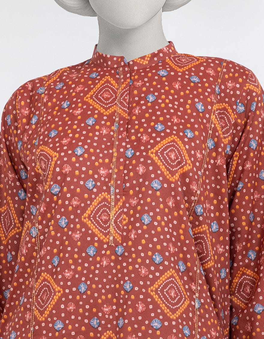 MULTICOLOR PRINTED LAWN KURTA