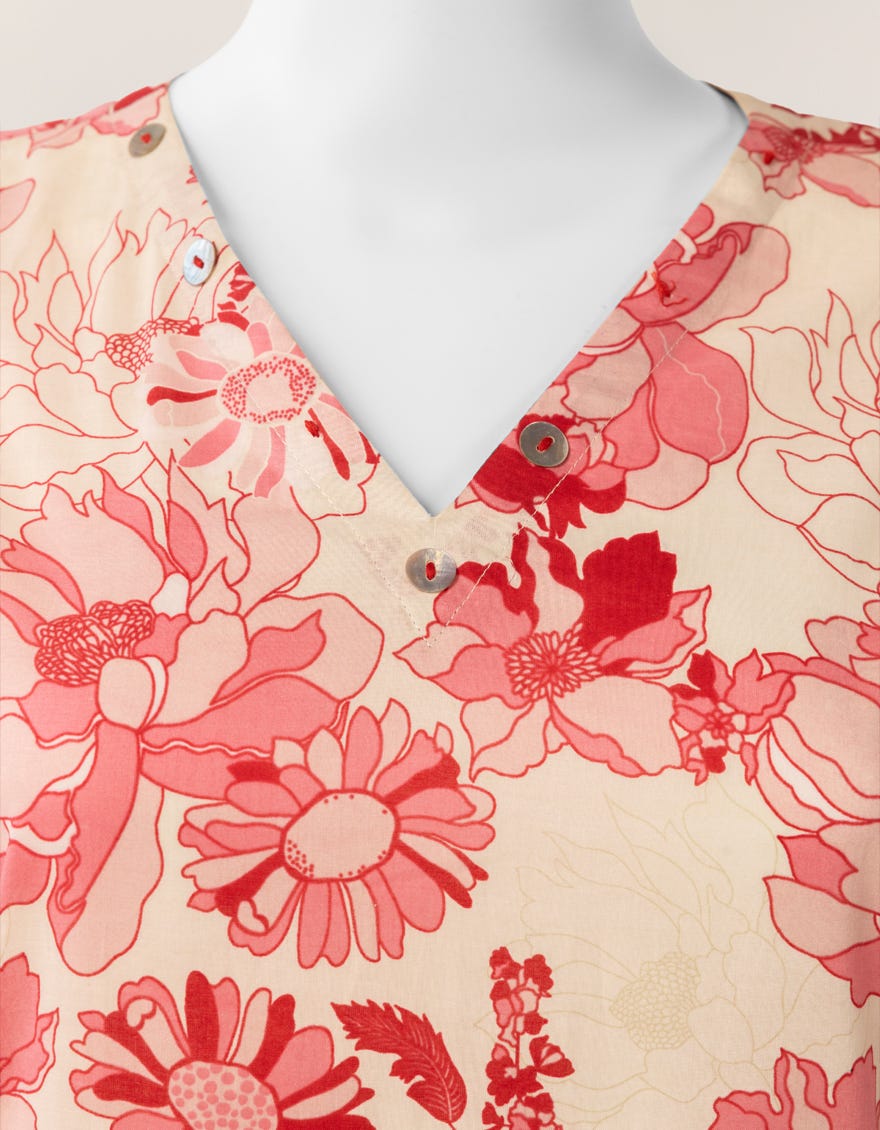 PINK LAWN PRINTED KURTI