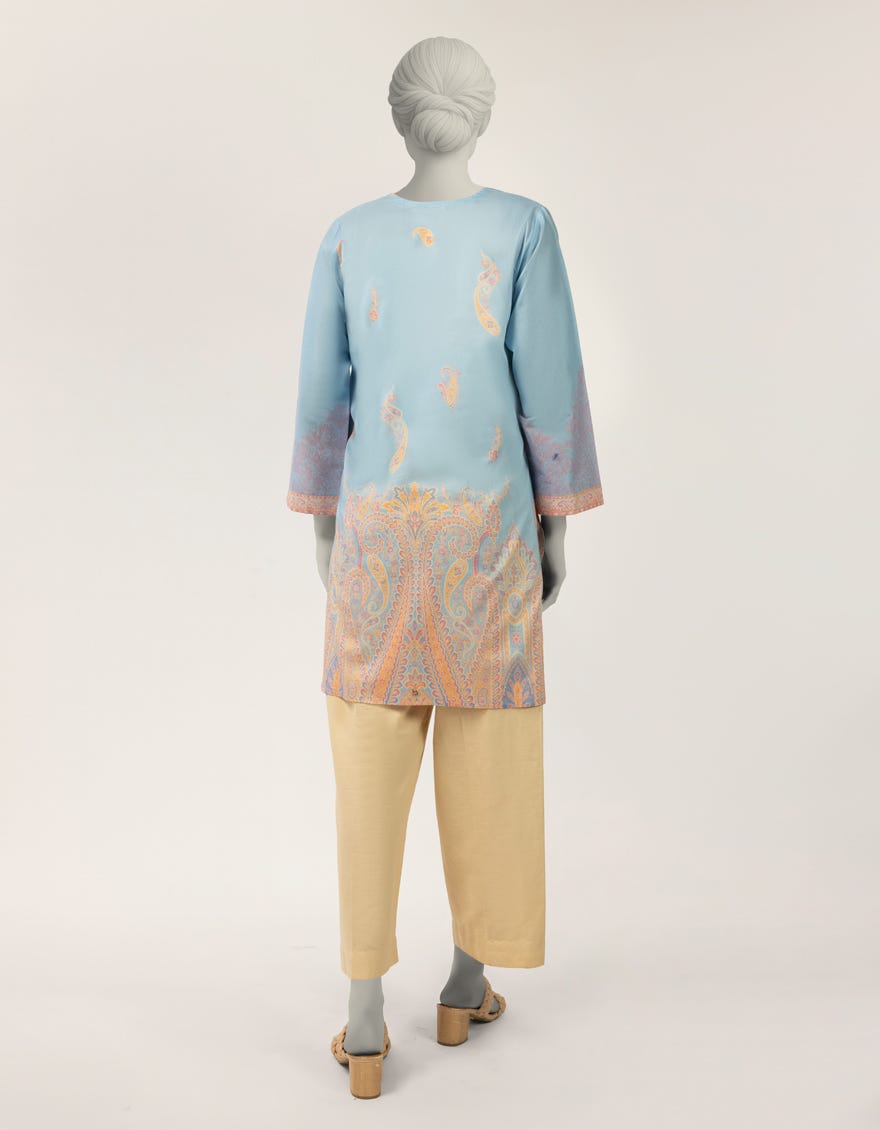 BLUE LAWN DIGITAL PRINTED KURTA