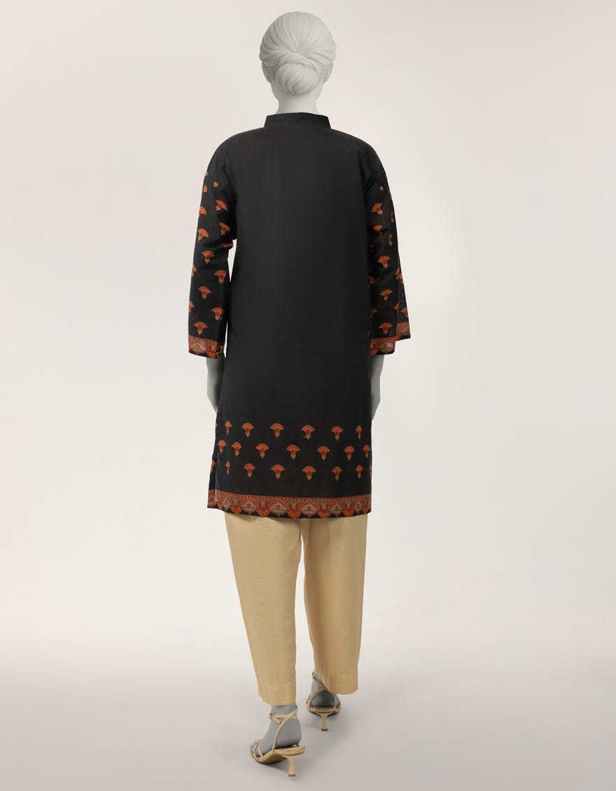 BLACK LAWN DIGITAL PRINTED KURTA