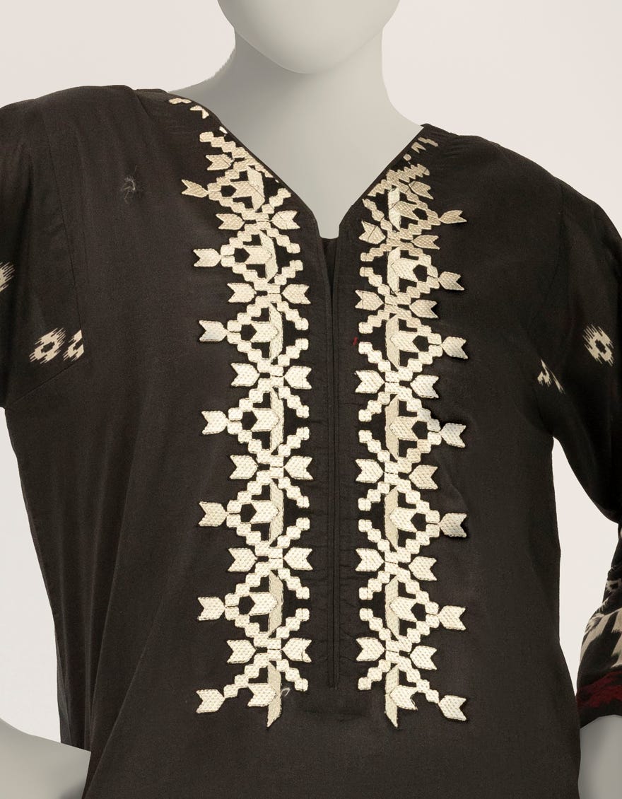 BLACK LAWN EMBROIDERED KURTA