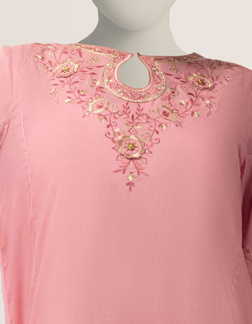 PINK LAWN EMBROIDERED KURTA