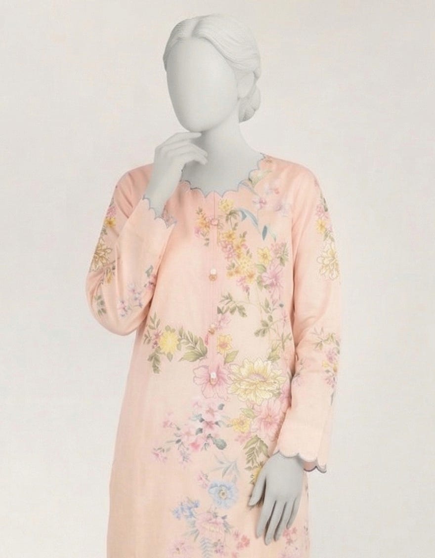 PINK LAWN DIGITAL PRINTED KURTA